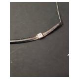 Silpada Sterling Silver, Cubic Zirconia Curved Bar Necklace 7.27g