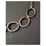 Silpada Sterling Silver Circle Link Statement Necklace 37.6g