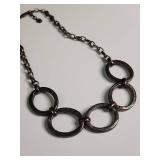 Silpada Sterling Silver Circle Link Statement Necklace 37.6g