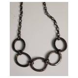 Silpada Sterling Silver Circle Link Statement Necklace 37.6g