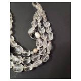 Silpada Clear Quartz and Pearl Multi-Strand Statement Necklace