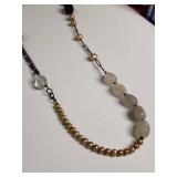 Silpada Rose Quartz and Pearl Statement Necklace