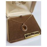 12KT Gold Filled Tiger Eye Pendant Necklace