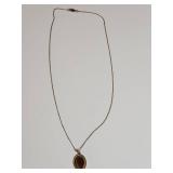 12KT Gold Filled Tiger Eye Pendant Necklace