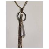 Silpada Blue Enamel Multi-Chain Crystal Drop Necklace