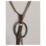 Silpada Blue Enamel Multi-Chain Crystal Drop Necklace