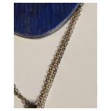 Silpada Blue Enamel Multi-Chain Crystal Drop Necklace