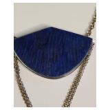Silpada Blue Enamel Multi-Chain Crystal Drop Necklace
