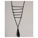 Silpada Black Crystal Ladder Chain Necklace .925 11.61g