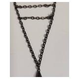 Silpada Black Crystal Ladder Chain Necklace .925 11.61g