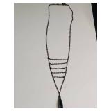 Silpada Black Crystal Ladder Chain Necklace .925 11.61g