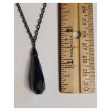 Silpada Black Crystal Ladder Chain Necklace .925 11.61g
