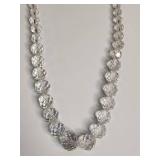 Clear Crystal Bead Necklace with Decorative Clasp