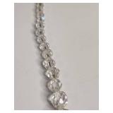 Clear Crystal Bead Necklace with Decorative Clasp