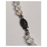 Clear Crystal Bead Necklace with Decorative Clasp