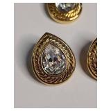 Swarovski Crystal Teardrop Jewelry Set with Gold Rope Design