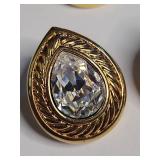 Swarovski Crystal Teardrop Jewelry Set with Gold Rope Design