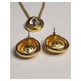 Swarovski Crystal Teardrop Jewelry Set with Gold Rope Design