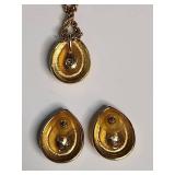 Swarovski Crystal Teardrop Jewelry Set with Gold Rope Design