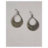 Silpada Sterling Silver Filigree Crescent Hoop Earrings 7.8g