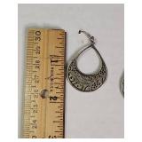 Silpada Sterling Silver Filigree Crescent Hoop Earrings 7.8g