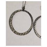 Large Hammered Sterling Silver Hoop Earrings Silpada .925 8g