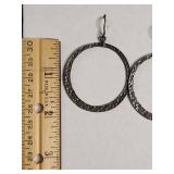 Large Hammered Sterling Silver Hoop Earrings Silpada .925 8g