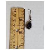 Sterling Silver Black Obsidian Teardrop Earrings Silpada .925 5g