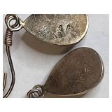 Sterling Silver Black Obsidian Teardrop Earrings Silpada .925 5g