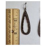 Sterling Silver Teardrop Earrings with Bronze Seed Beads 5g