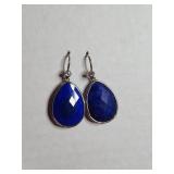 Lapis Lazuli Teardrop Sterling Silver Earrings Silpada