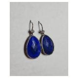 Lapis Lazuli Teardrop Sterling Silver Earrings Silpada