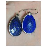 Lapis Lazuli Teardrop Sterling Silver Earrings Silpada
