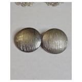 2 Pairs Of Silver Tone Clip On Earrings