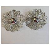 2 Pairs Of Silver Tone Clip On Earrings