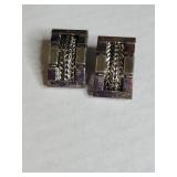 Two-Tone Metal Leaf Earrings and Clips Set