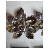 Two-Tone Metal Leaf Earrings and Clips Set