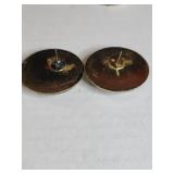 Gold Tone Hoop Earrings and Flower Design Earrings