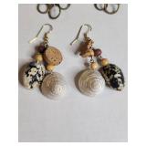 Handmade Shell and Bead Earring Set