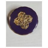 Black and Gold/ Purple And Gold Enamel Earring Set