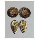 Black and Gold/ Purple And Gold Enamel Earring Set