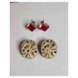 Two Pairs of Statement Earrings