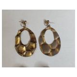 Gold Tone Geometric Hoop Earrings