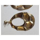 Gold Tone Geometric Hoop Earrings