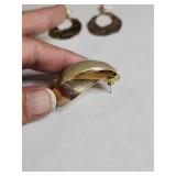 Gold Tone Geometric Hoop Earrings