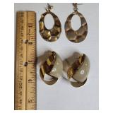 Gold Tone Geometric Hoop Earrings
