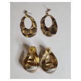 Gold Tone Geometric Hoop Earrings