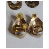 Gold Tone Geometric Hoop Earrings