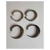 Silver Tone Wide Hoop Earrings