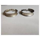 Silver Tone Wide Hoop Earrings